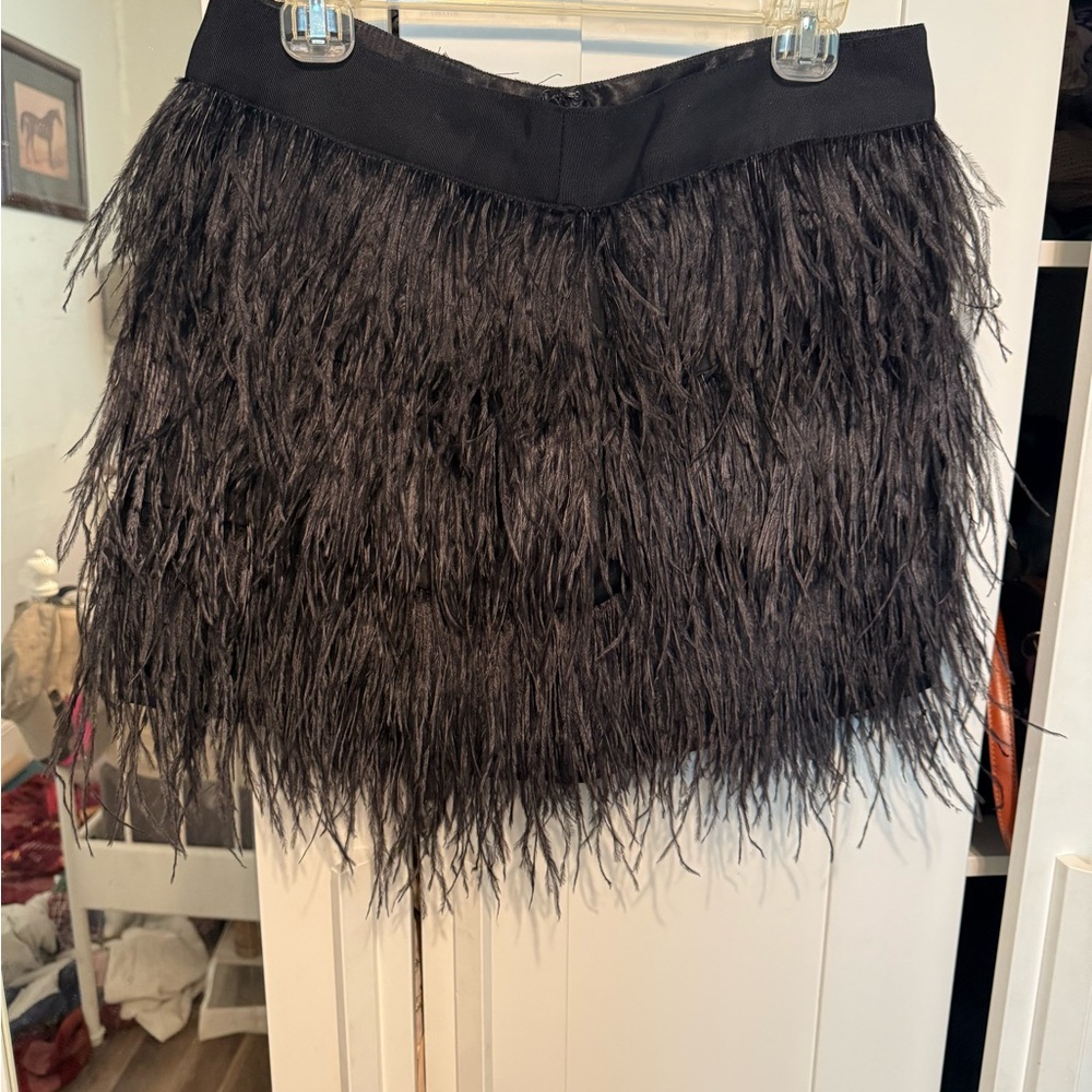 Milly Black Ruffled Mini Skirt Cocktail